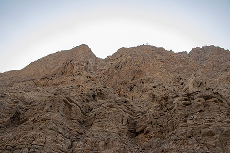 Jebael Jais山的酋长国假期石头冒险天空蓝色马角季节顶峰岩石山脉图片