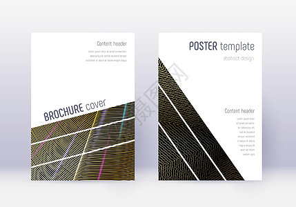 几何覆盖设计模板集 金抽象卡片商业插图打印报告梯度艺术封面杂志专辑图片