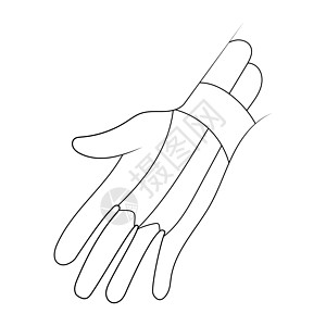 棕榈和手腕草图矢量插图上的Kinesilogy治疗运动带图片