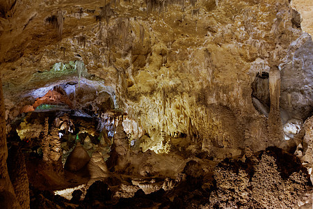 卡尔斯巴德洞穴房间石笋地标岩石碳酸钙地质学风景石灰石编队纳米图片