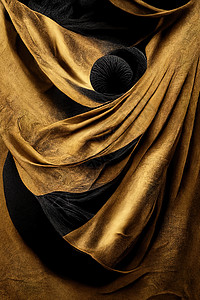 现代最起码的成分 配有金黑丝织物黄金黑丝织物丝绸海报金属布料奢华插图金子漂浮飞行褶皱图片