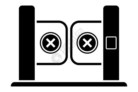 地铁入口的转盘黑色图标 禁止输入图片