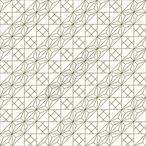 无缝的传统日本装饰品彩色线条商事织物几何学工艺艺术墙纸棕色黄色纺织品网格图片