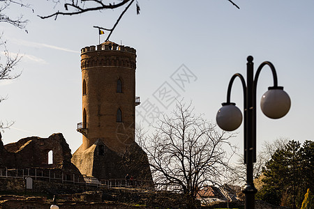 Chindia塔或是位于罗马尼亚Targoviste市中心的Targoviste皇家法院或纪念碑的一座塔游客历史性据点建筑学遗产图片