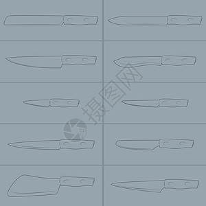 厨房刀刀刃器具厨师金属工具雕刻烹饪背景图片