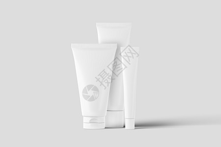 化妆品包装瓶罐 Jar 3D 白色白板混凝土标签皮肤润肤瓶子卫生乳液洗发水保健品牌推广图片