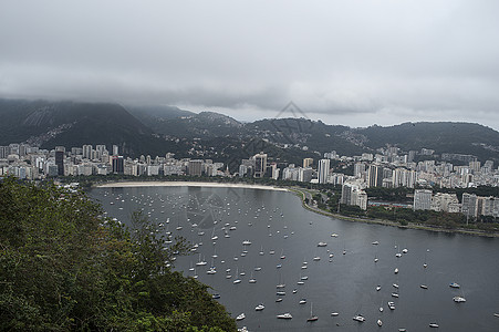 里约热内卢的视角海滩全景天际海岸吸引力拉丁旅游景观城市热带图片