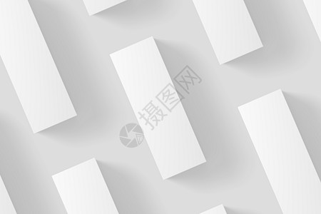 长矩形盒白白3D条零售品牌商业渲染纸板3d包装推广礼物产品图片