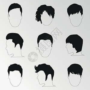 男子发型主题的矢量插图图片