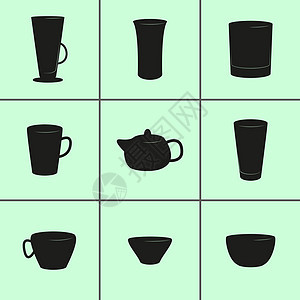 茶和咖啡用餐服茶壶饮食餐具制品菜肴茶碗酒吧插图陶瓷杯子图片