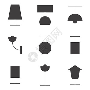 主题灯图标的矢量插图桌子能源花园电气活力装饰灯笼天花板房间玻璃图片