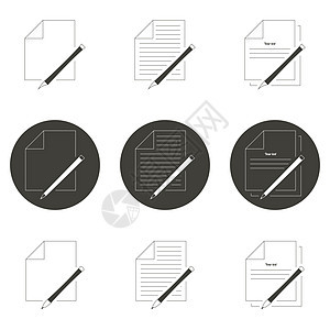 主题文档和笔上的矢量插图笔记本工具办公室空白笔记草图清单记事本文件夹网络图片