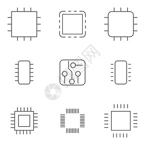 主题计算机芯片矢量插图图片