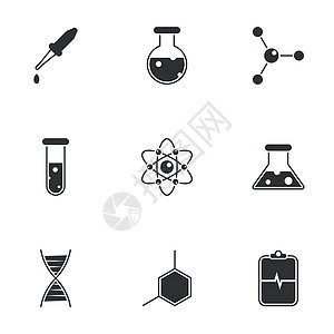 化学和科学主题的图标 白背景图片