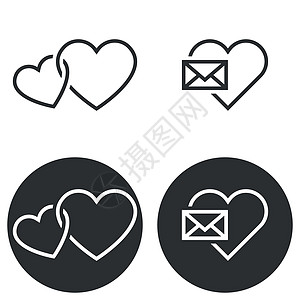 心心图标插图极简邮件按钮情怀主义者健康有氧运动插画家热情图片