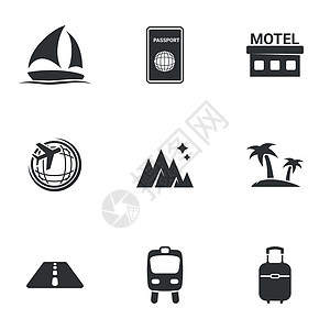 旅游和旅游主题的图标 白种背景图片
