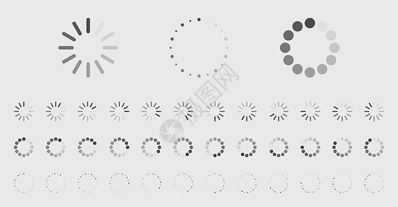 循环装入缓载图标矢量集数据指标速度圆圈用户插图缓冲按钮动画片时间图片