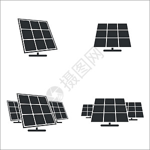 关于太阳能主题的矢量插图 太阳能生态技术太阳活力控制板背景图片