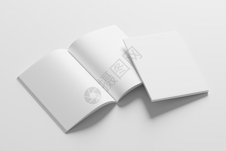 A4 A5 杂志 小册子 3D对折平装3d嘲笑插图渲染文档笔记本传单品牌图片