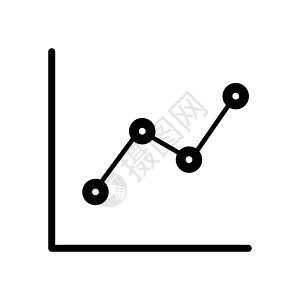 不断增长的图表图标 股票价格波动 矢量图片