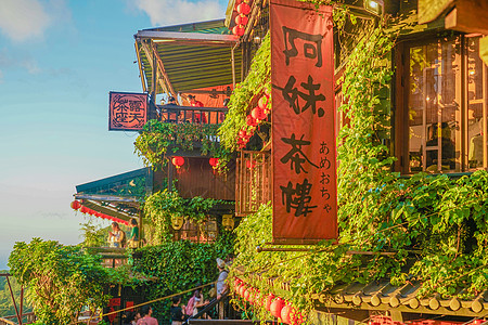 青海市和蓝天台湾灯笼宗教寺庙文化图片