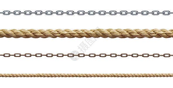 铁链金属链 钢绳索电缆线航海金属纤维棕色海洋边界力量黄麻收藏电缆图片