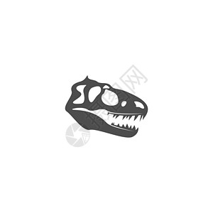 恐龙化石图标设计插图古生物学动物颅骨侏罗纪黑色爬虫骨骼恐龙图片