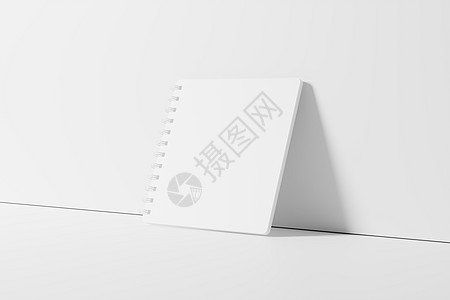 平方螺旋笔记本 3D 显示白色白板混凝土活页夹框架银框小册子小样3d笔记文档笔记纸床单图片