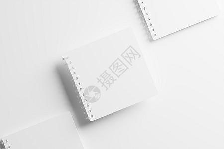 平方螺旋笔记本 3D 显示白色白板混凝土正方形商业内衬记忆框架办公室小册子文档3d床单图片