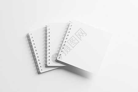 平方螺旋笔记本 3D 显示白色白板混凝土小册子办公室银框床单记忆活页夹正方形商业笔记纸框架图片