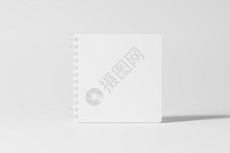 平方螺旋笔记本 3D 显示白色白板混凝土嘲笑记忆框架小册子3d杂志记事本笔记纸银框床单图片