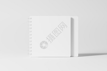 平方螺旋笔记本 3D 显示白色白板混凝土教科书活页夹日记笔记商业3d文档小册子床单小样图片