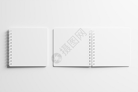 平方螺旋笔记本 3D 显示白色白板混凝土小样教科书办公室记忆样机床单3d小册子文档笔记图片