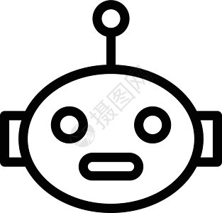 机器人技术智力工程科学黑色插图电子人机器思考圆形图片