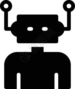 机器人工程插图智力科学思考黑色技术头脑圆形白色图片