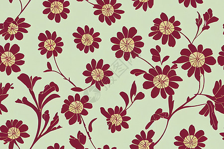 反向壁纸的Floral 古老无缝模式工艺插图叶子纺织品绘画植物包装织物艺术美术图片