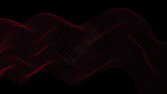 脱离暗底背景和纹理的红色点粒子波形数字远期概念(红点)抽象技术背景图片