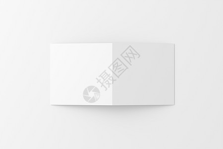 带有信封白色三维条框的方形折叠邀请卡样机问候请柬3d渲染正方形文件夹对折杂志插图图片