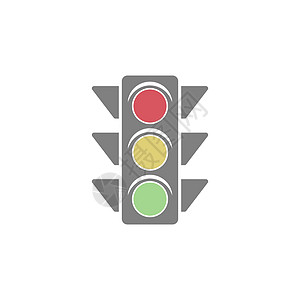 交通路口交通灯光图标设计插图模板信号控制街道警告红绿灯运输危险路口艺术安全插画