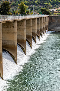 从水力发电站排出的水量工程救援车站活力障碍建造网关水库涡轮瀑布图片