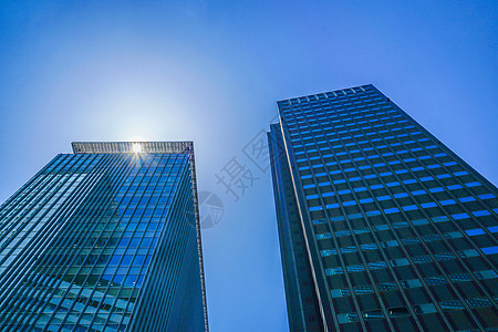 东京摩天大楼图像蓝色办公楼套装街景建筑群机构晴天城市工作蓝天图片