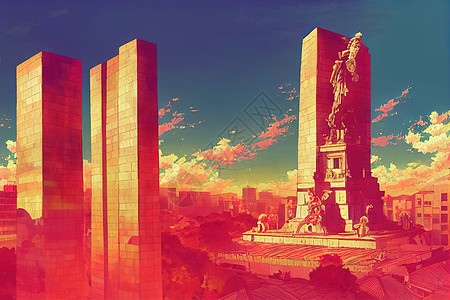 动画风格 墨西哥城主要旅游者之一图片