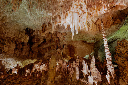 卡尔斯巴德洞穴矿物岩石房间钟乳石风景地质学地标石笋纳米石灰石图片