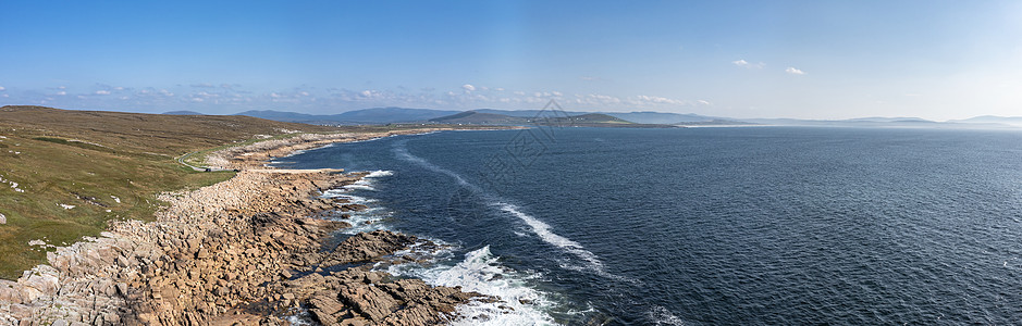 爱尔兰Donegal县Dungloe以南Marmeelian和Falcorrib对码头的空中观察街道海岸天线鸟类魔法水波旅行海洋图片