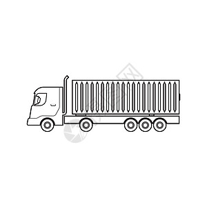 集装箱卡车图标货物服务船运货运汽车车辆货车邮政标签销售图片
