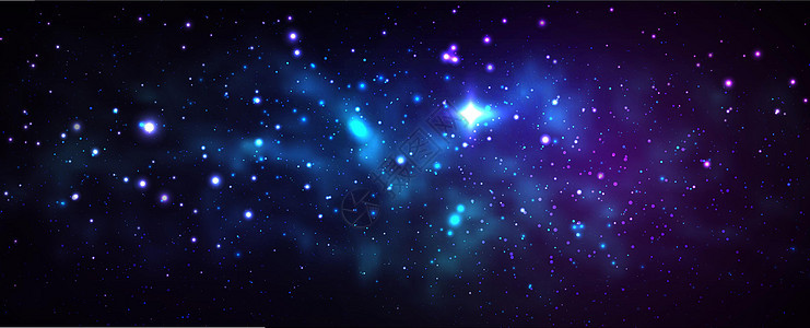矢量宇宙插画 美丽多彩的空间背景 水彩宇宙太空艺术天文学插图紫色行星星光魔法辉光星空图片