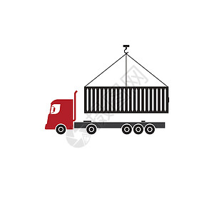 集装箱卡车图标运输零售销售产品包装船运邮票汽车营销蓝色图片
