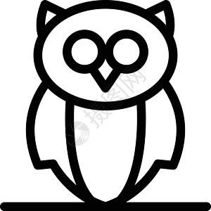 猫头鹰黑色标签艺术动物智慧标志荒野翅膀标识插图背景图片
