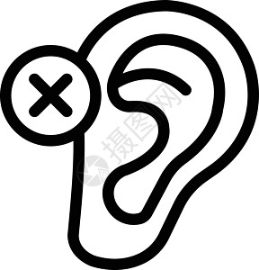 无听讯插图耳聋黑色音乐耳朵损失意义援助标识网络图片