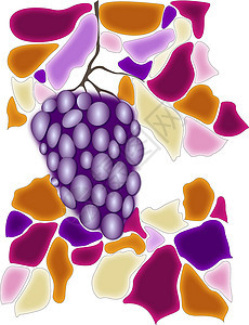 秋天主题 紫葡萄 彩色的三维水果形状图片